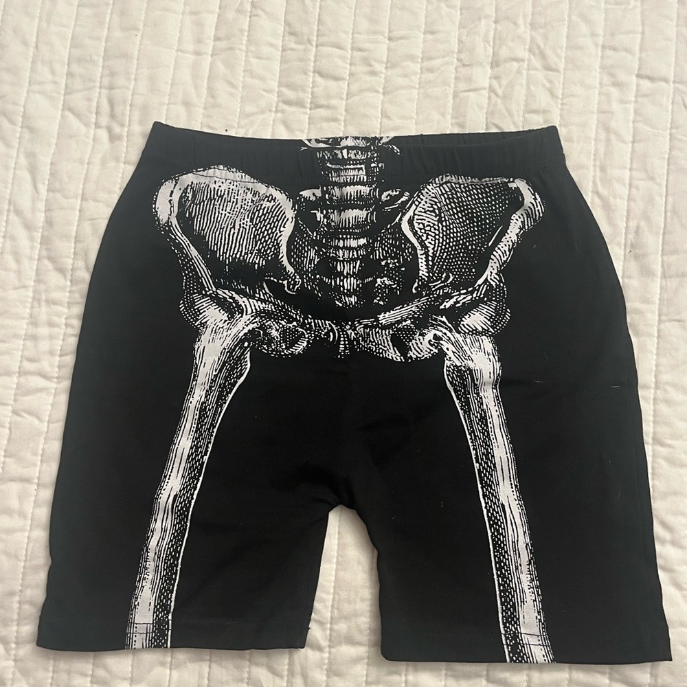 NWOT dolls kill skeleton bike shorts